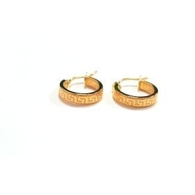 PENDIENTES ARO ORO AMARILLO GRABADA                                   