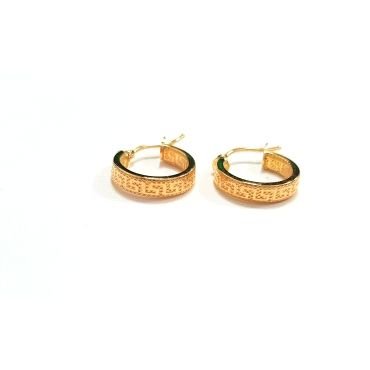 PENDIENTES ARO ORO AMARILLO GRABADA                                   