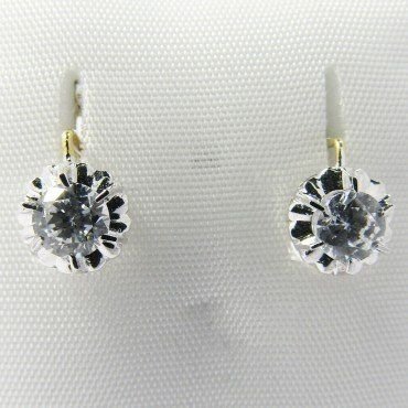 PENDIENTES NIÑA ORO BLANCO PIEDRA