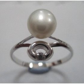 SORTIJA NIÑA ORO BLANCO PERLA 6M/M                                    