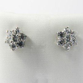 PENDIENTES NIÑA ORO BLANCO PIEDRA CUAJO