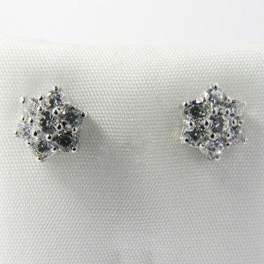 PENDIENTES NIÑA ORO BLANCO PIEDRA CUAJO