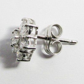 PENDIENTES NIÑA ORO BLANCO PIEDRA CUAJO