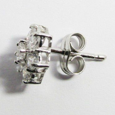 PENDIENTES NIÑA ORO BLANCO PIEDRA CUAJO
