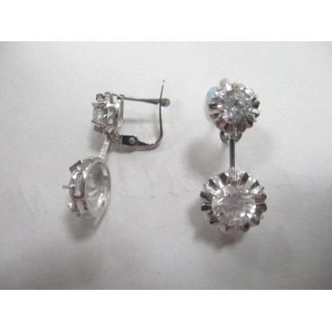 PENDIENTES ORO BLANCO PIEDRA                                          