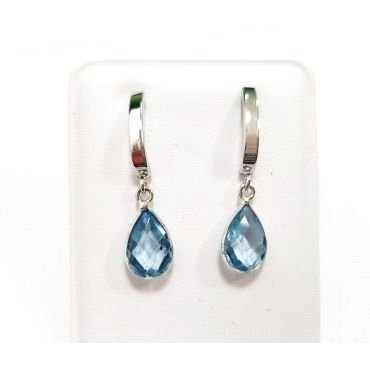 PENDIENTES ORO BLANCO PIEDRA                                          
