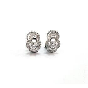 PENDIENTES ORO BLANCO PIEDRA                                          