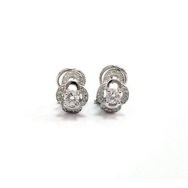PENDIENTES ORO BLANCO PIEDRA                                          
