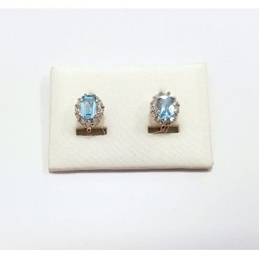 PENDIENTES ORO BLANCO PIEDRA                                          