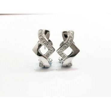 PENDIENTES ORO BLANCO PIEDRA                                          