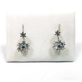 PENDIENTES ORO BLANCO PIEDRA                                          