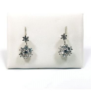 PENDIENTES ORO BLANCO PIEDRA                                          