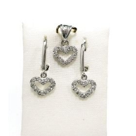 PENDIENTES ORO BLANCO PIEDRA                                          