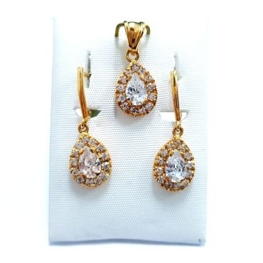 PENDIENTES ORO BLANCO PIEDRA                                          