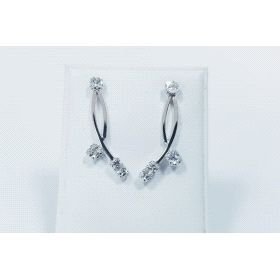 PENDIENTES ORO BLANCO PIEDRA                                          