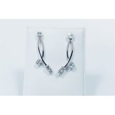 PENDIENTES ORO BLANCO PIEDRA                                          