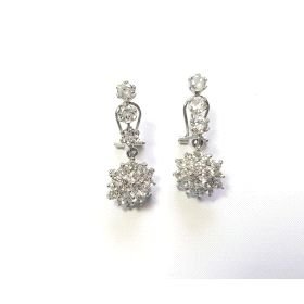 PENDIENTES ORO BLANCO PIEDRA                                          