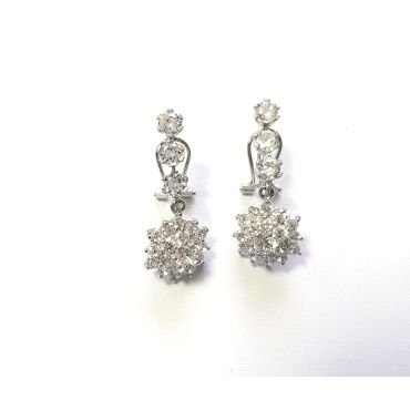 PENDIENTES ORO BLANCO PIEDRA                                          