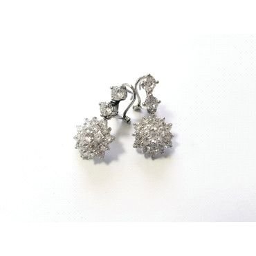 PENDIENTES ORO BLANCO PIEDRA                                          