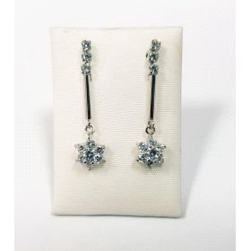 PENDIENTES ORO BLANCO PIEDRA                                          