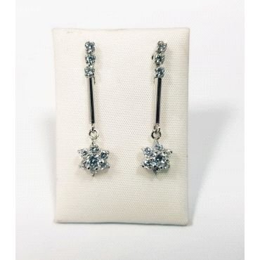 PENDIENTES ORO BLANCO PIEDRA                                          