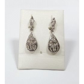 PENDIENTES ORO BLANCO PIEDRA                                          