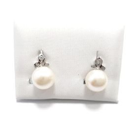 PENDIENTES ORO BLANCO PERLA                                           