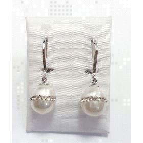 PENDIENTES ORO BLANCO PERLA                                           