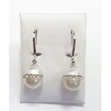 PENDIENTES ORO BLANCO PERLA                                           
