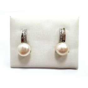 PENDIENTES ORO BLANCO PERLA                                           