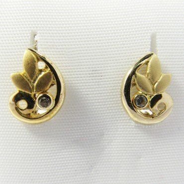 PENDIENTES NIÑA ORO AMARILLO PIEDRA