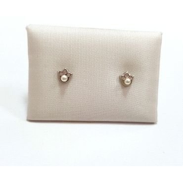 PENDIENTES NIÑA ORO BLANCO PIEDRA                                     