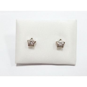 PENDIENTES NIÑA ORO BLANCO PIEDRA                                     