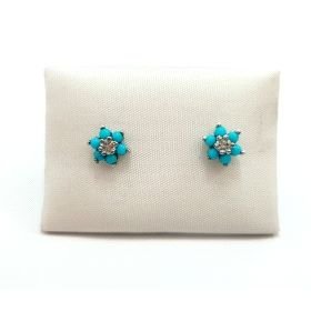 PENDIENTES NIÑA ORO BLANCO PIEDRA                                     
