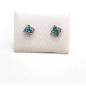 PENDIENTES NIÑA ORO BLANCO PIEDRA                                     