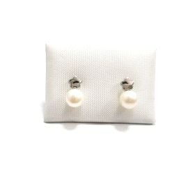 PENDIENTES NIÑA ORO BLANCO PERLA                                      