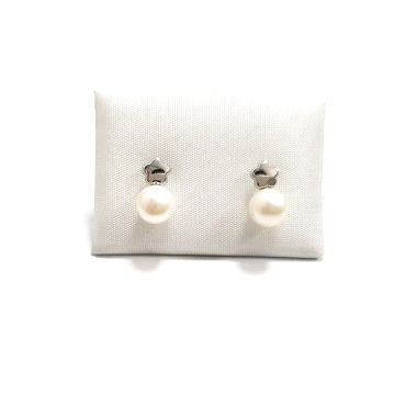 PENDIENTES NIÑA ORO BLANCO PERLA                                      