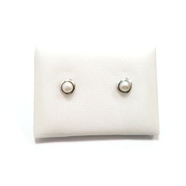 PENDIENTES NIÑA ORO BLANCO PERLA                                      