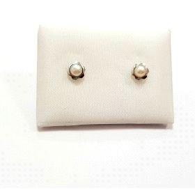 PENDIENTES NIÑA ORO BLANCO PERLA                                      