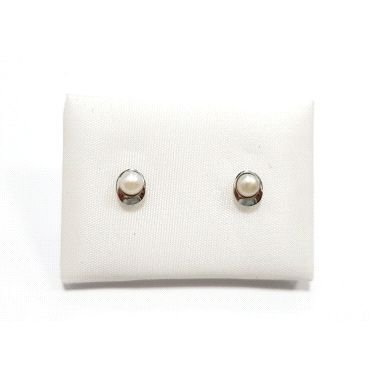 PENDIENTES NIÑA ORO BLANCO PERLA                                      
