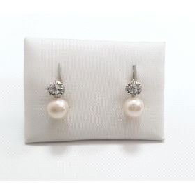 PENDIENTES NIÑA ORO BLANCO PERLA                                      