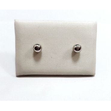 PENDIENTES NIÑA ORO BLANCO BOLA                                       