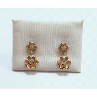 PENDIENTES NIÑA BICOLOR PIEDRA                                        