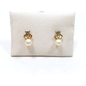 PENDIENTES NIÑA BICOLOR PERLA                                         