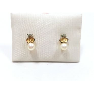 PENDIENTES NIÑA BICOLOR PERLA                                         
