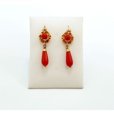 PENDIENTES NIÑA ORO AMARILLO TURQUESA                                 