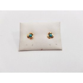 PENDIENTES NIÑA ORO AMARILLO TURQUESA                                 