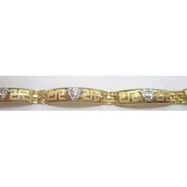 PULSERAS CABALLERO ORO BICOLOR ITALIANO LISO                          