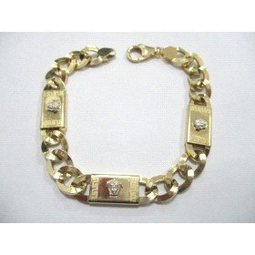 PULSERAS CABALLERO ORO BICOLOR ITALIANO LISO                          