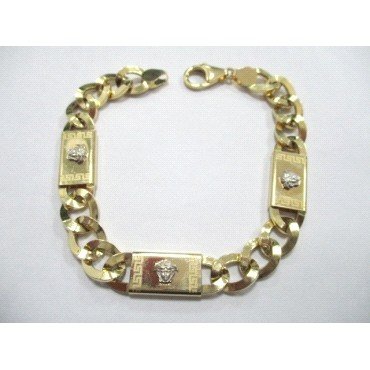 PULSERAS CABALLERO ORO BICOLOR ITALIANO LISO                          